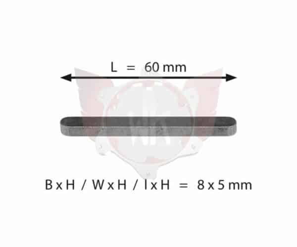 AXLE KEY 8X5X60MM