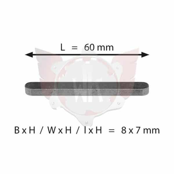 AXLE KEY 8X7X60MM
